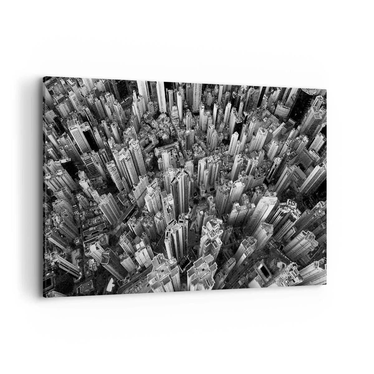 Quadro su tela - Stampe su Tela - Vista aerea della città in bianco e nero - 120x80cm - Ancora più in alto - Decorazione murale moderna per soggiorno e camera da letto ARTTOR