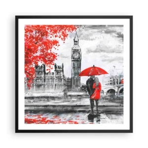 Poster in cornice nera - Innamorati a Londra - 60x60 cm