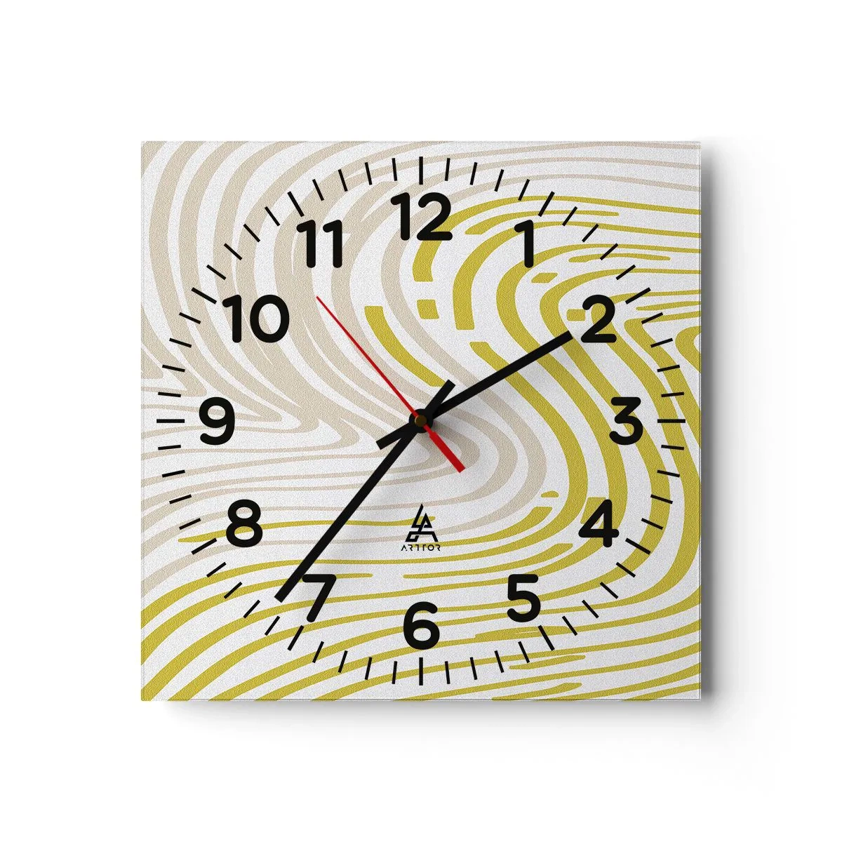 Orologio da parete - Orologio in Vetro - Composizione con lieve deflessione - 40x40 cm
