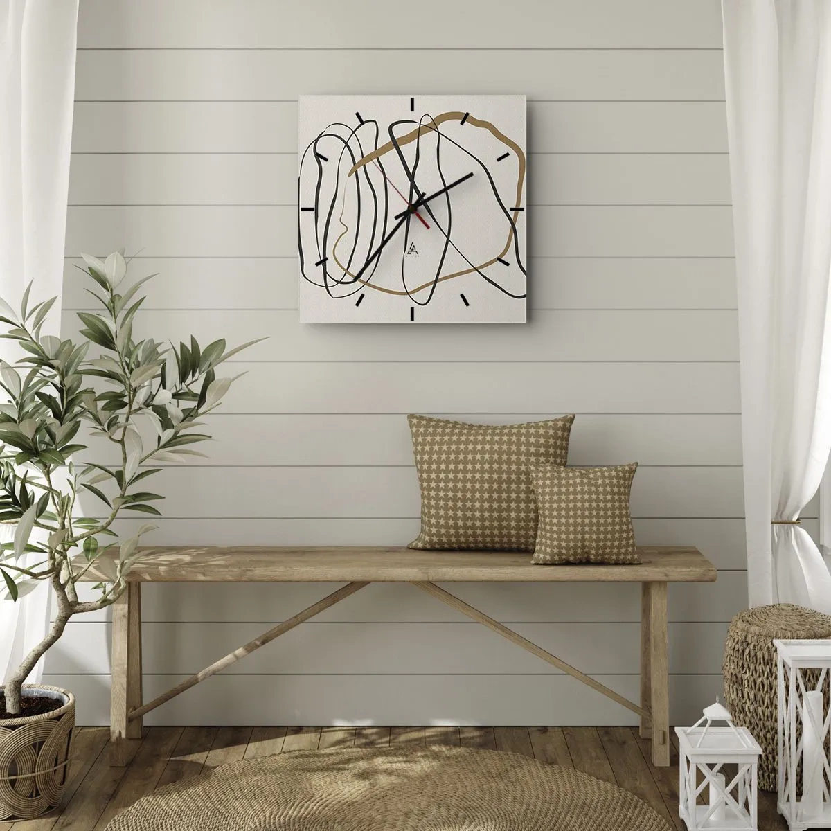 Orologio da parete - Orologio in Vetro - Composizione: danza intricata - 40x40 cm