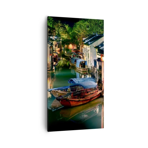 Quadro su tela - Stampe su Tela - Sera in una via cinese - 55x100 cm