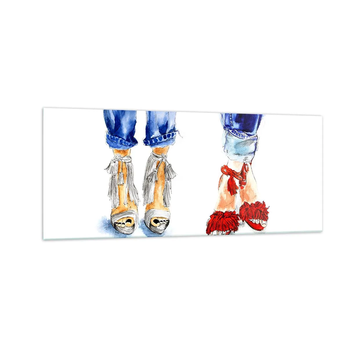 Quadro su vetro - Facciamo una passeggiata? - 100x40 cm