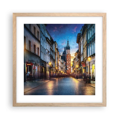 Poster in cornice rovere chiaro - La magia di Cracovia - 40x40 cm