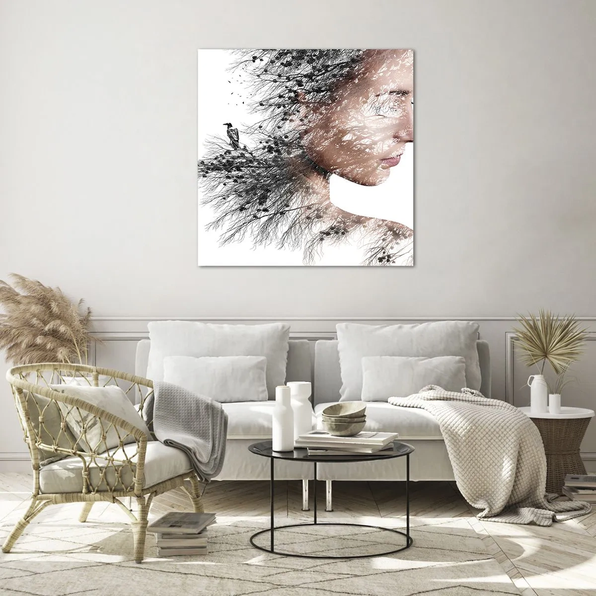 Quadro su vetro - Lo spirito della foresta - 70x70 cm