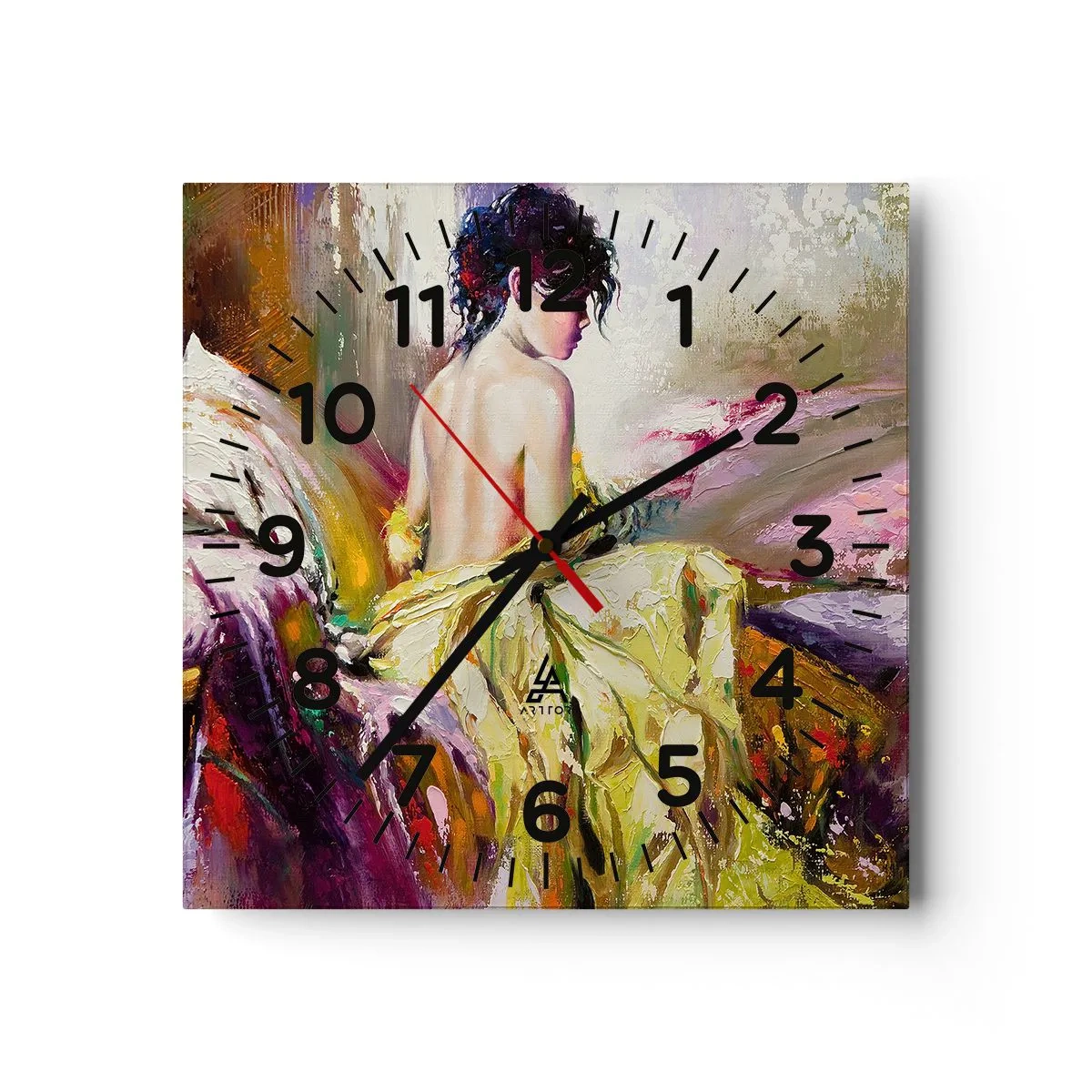 Orologio da parete - Orologio in Vetro - Tra la bocca e il bordo della coppa - 40x40 cm