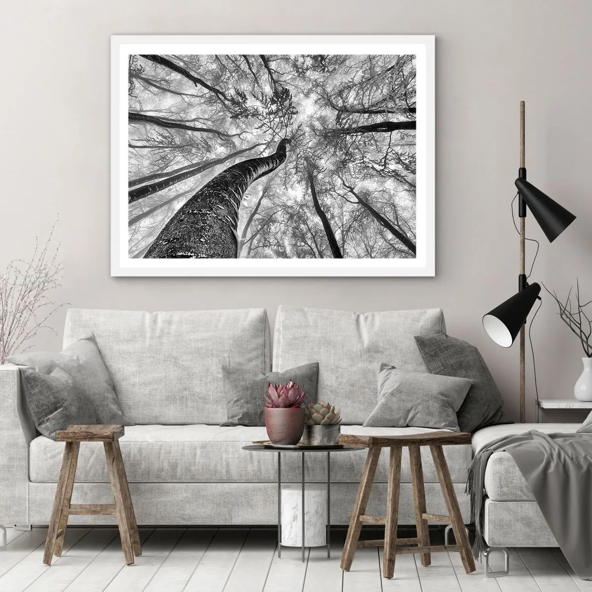 Poster in cornice bianca - La corsa verso la luce - 50x40 cm