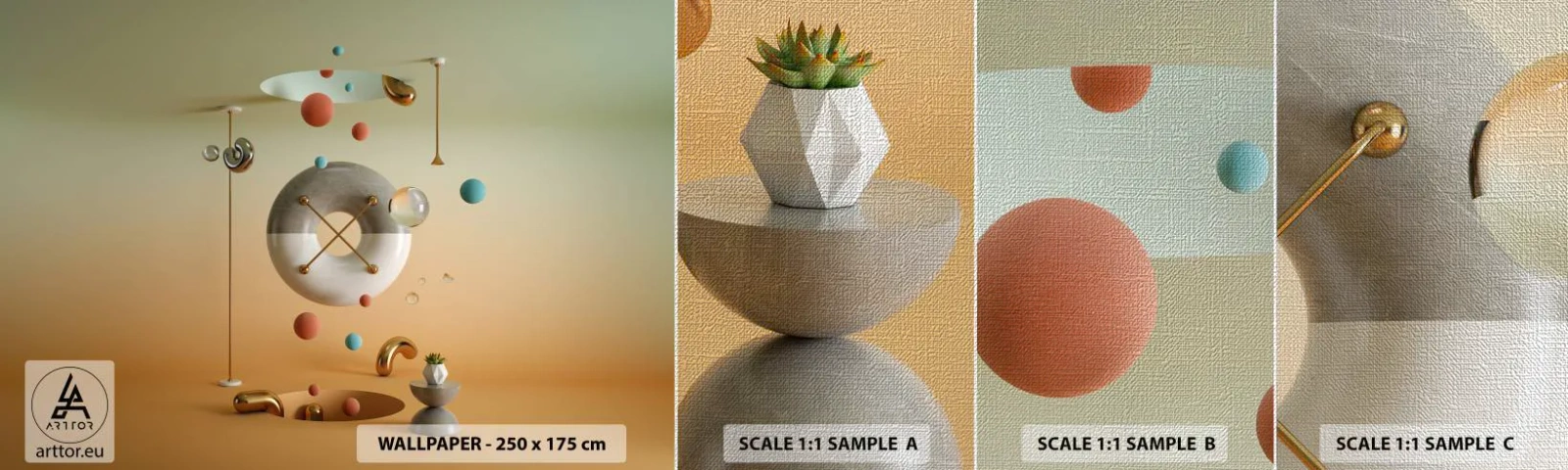 Campione di Fotomurale Premium Canvas - Tutto può succedere - Astrazione, Surrealismo, 3D - 100x30 cm