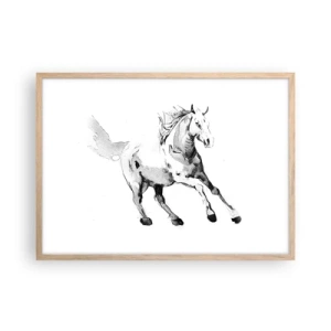 Poster in cornice rovere chiaro - Anima indomabile - 70x50 cm