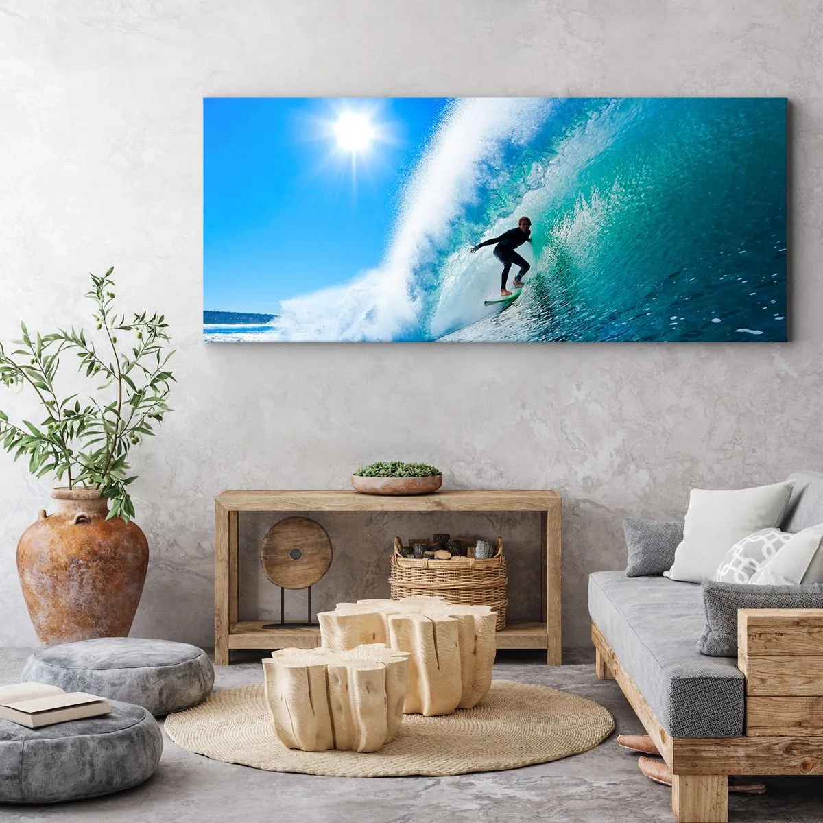 Quadro su tela - Stampe su Tela - Attraverso il grande blu - 100x40 cm