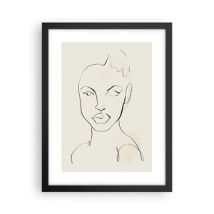 Poster in cornice nera - Profilo di sensualità - 30x40 cm