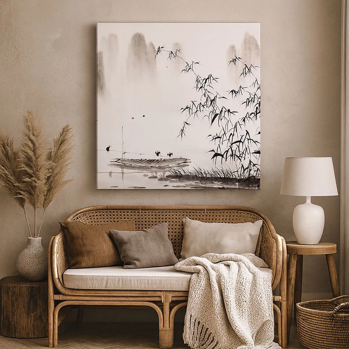 Quadro su tela - Stampe su Tela - Il silenzio dei campi di riso - 30x30 cm