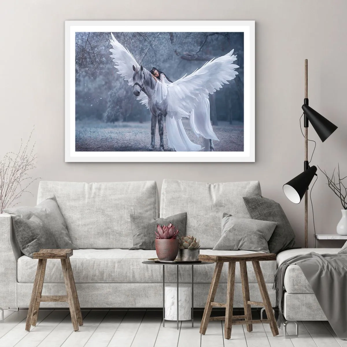 Poster in cornice bianca - Momento ispirato - 70x50 cm