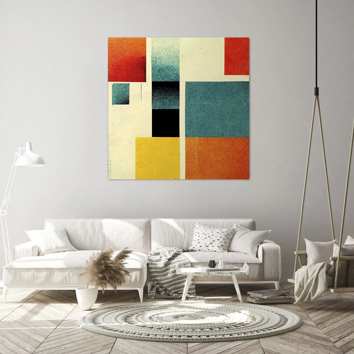 Quadro su tela - Stampe su Tela - Astrazione geometrica: energia buona - 30x30 cm