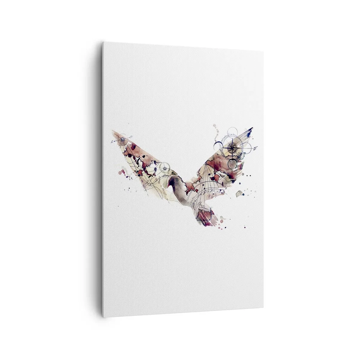 Quadro su tela - Stampe su Tela - Sagoma artistica di uccello con motivi geometrici - 80x120cm - Viandante nell'aria - Decorazione murale moderna per soggiorno e camera da letto ARTTOR