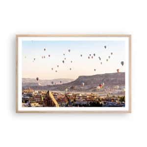 Poster in cornice rovere chiaro - Come navi nel cielo - 91x61 cm