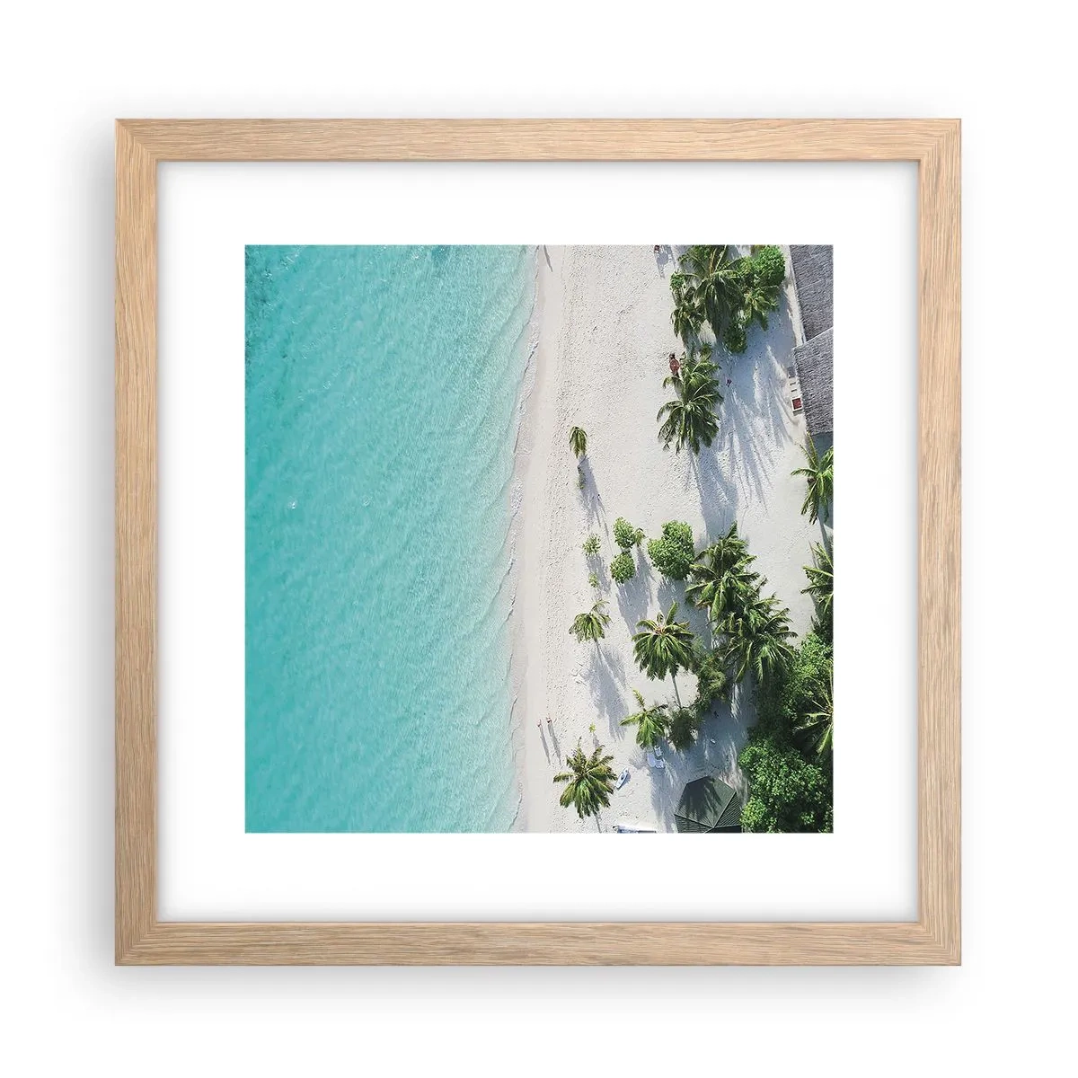 Poster in cornice rovere chiaro - Vacanze in paradiso - 30x30 cm