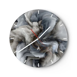Orologio da parete - Orologio in Vetro - Una forma delicata che ricorda un fiore fatto di pietra - 30x30cm - Pietra in fiore - Decorazione murale moderna per soggiorno, cucina e camera da letto ARTTOR