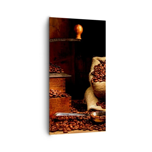 Quadro su tela - Stampe su Tela - Natura morta con chicchi di caffè e macinino - 65x120 cm