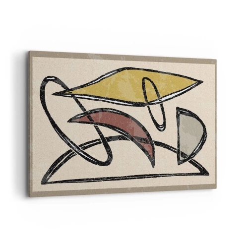 Quadro su tela - Stampe su Tela - Astrazione con forme geometriche e colori tenui - 100x70cm - Verticali e orizzontali - Decorazione murale moderna per soggiorno e camera da letto ARTTOR