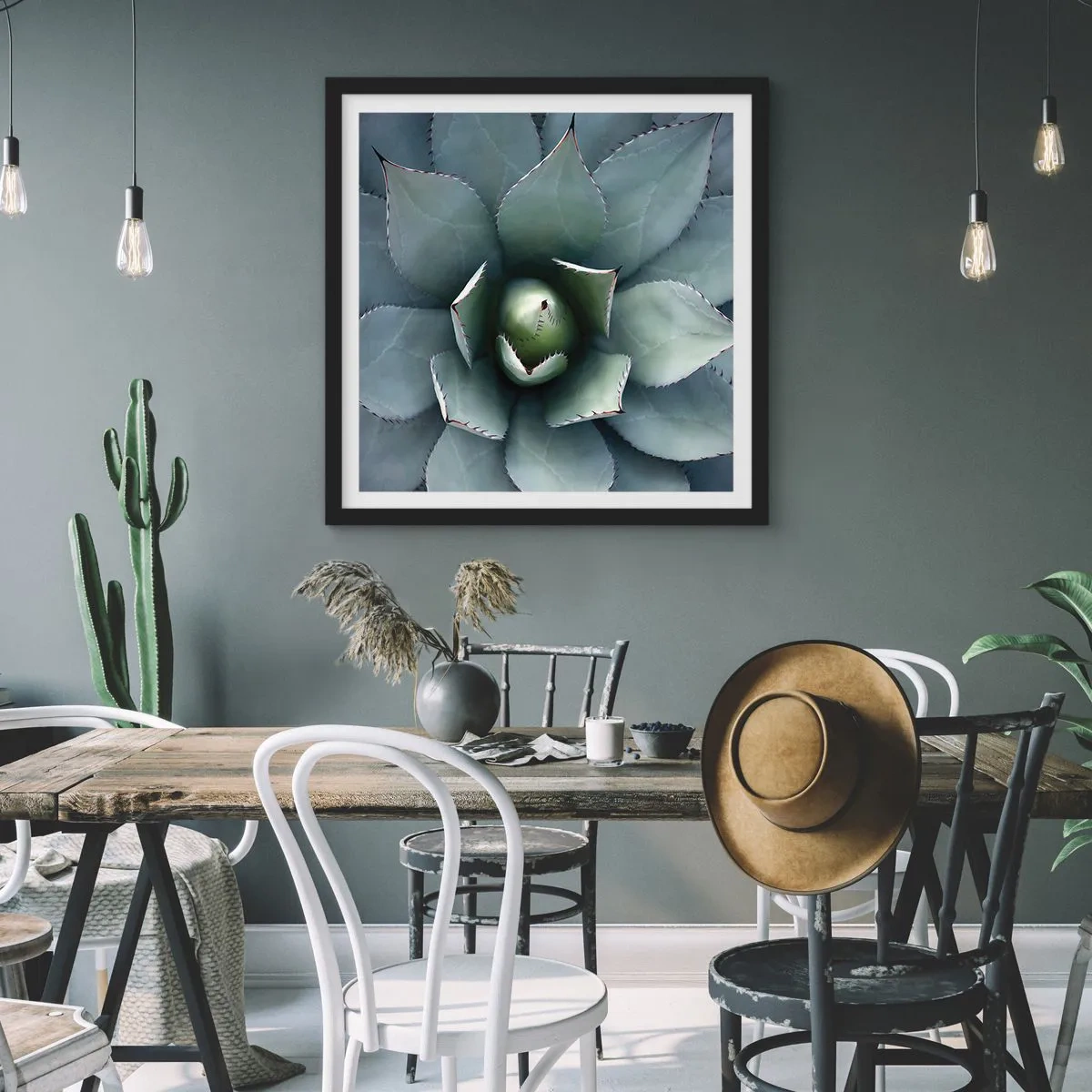 Poster in cornice nera - Adesca e minaccia - 40x40 cm