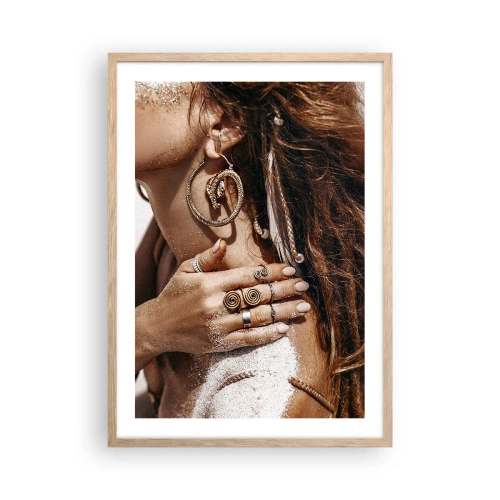 Poster in cornice rovere chiaro - Regina della spiaggia selvatica - 50x70 cm