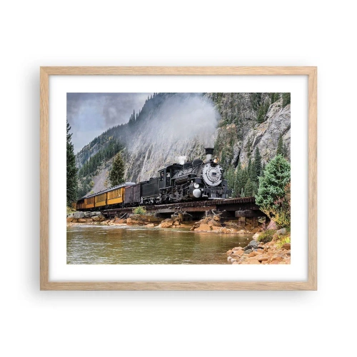 Poster in cornice rovere chiaro - Dove andiamo? - 50x40 cm