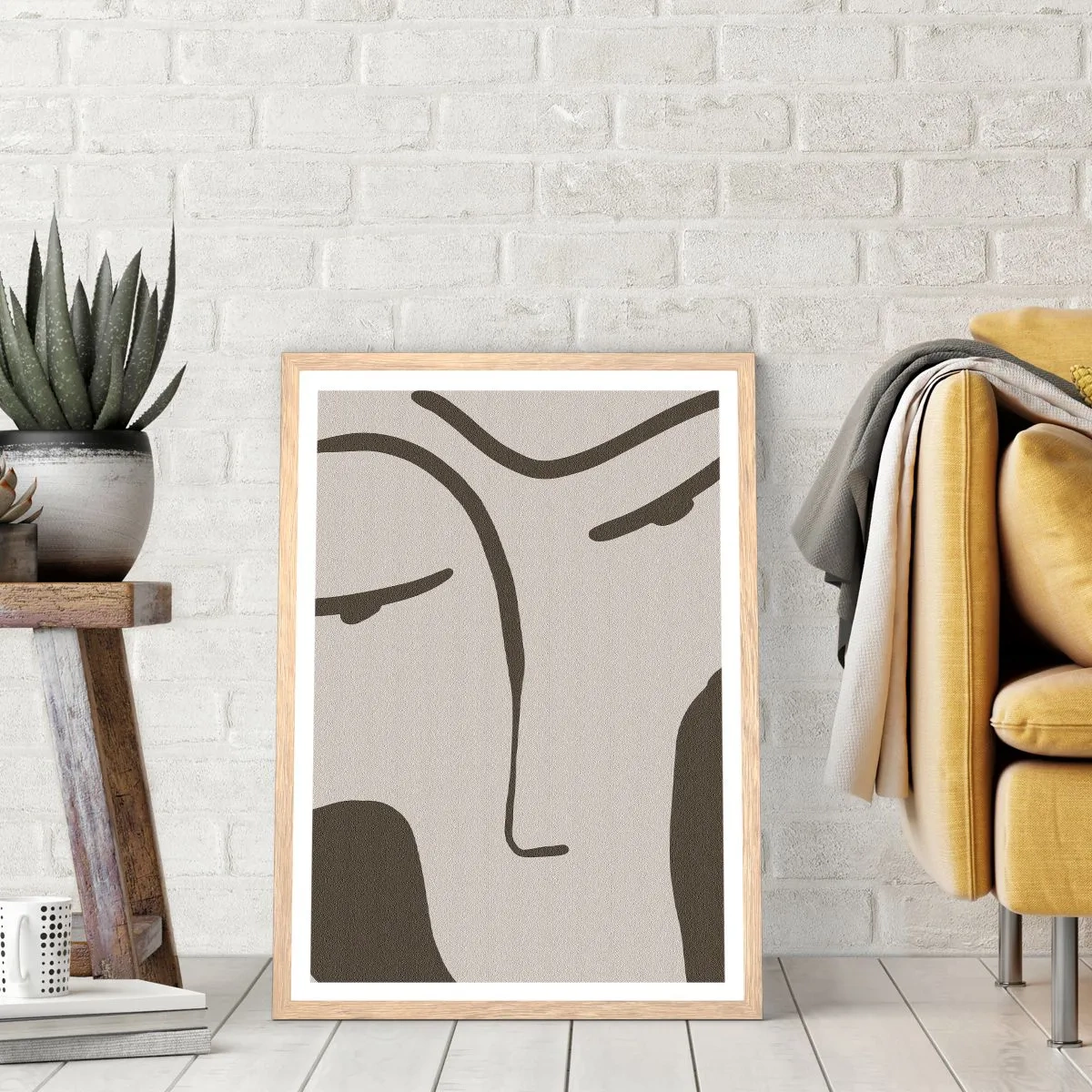 Poster in cornice rovere chiaro - Come un quadro di Modigliani - 70x100 cm