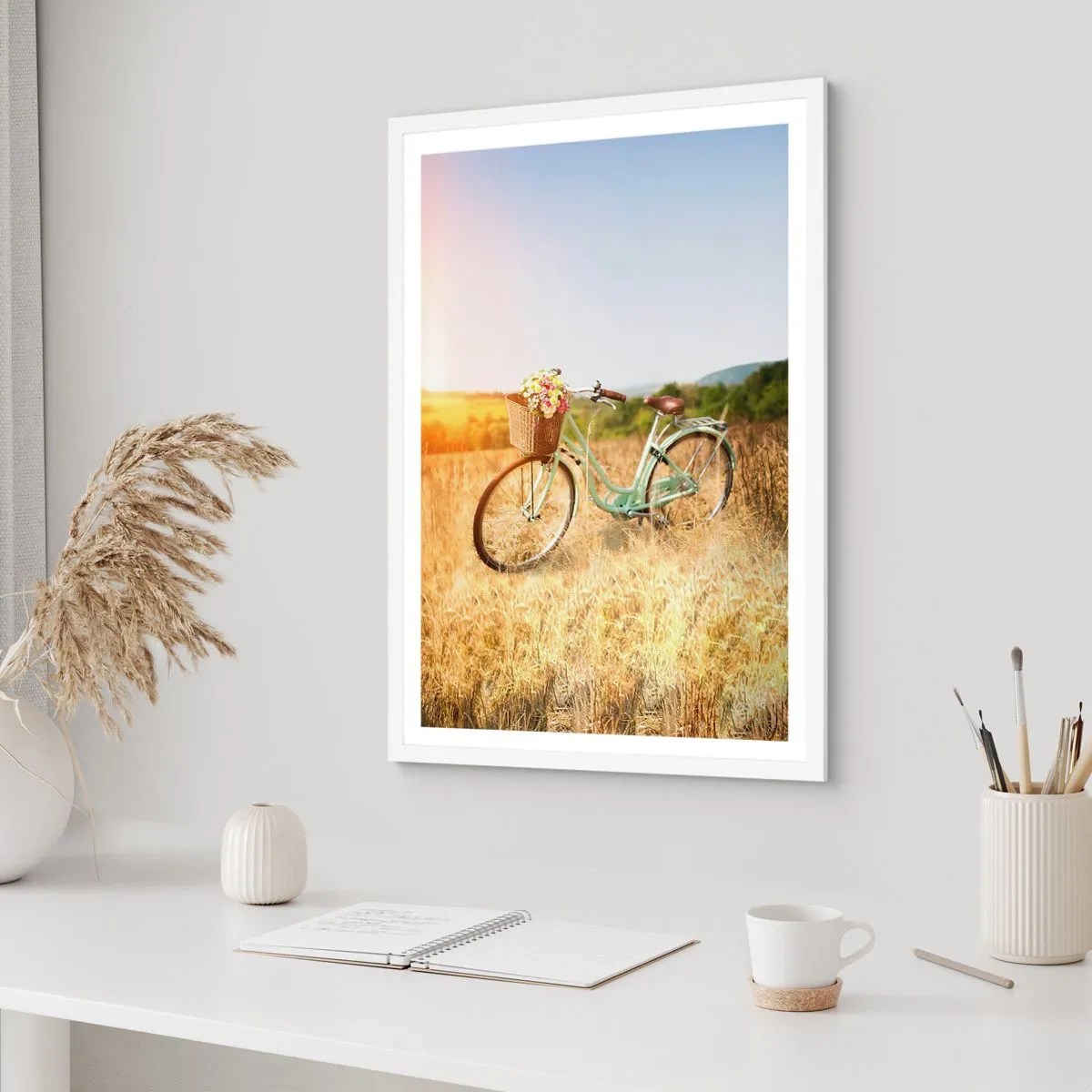Poster in cornice bianca - Resto qui un attimo - 70x100 cm