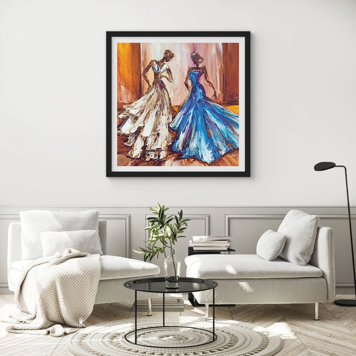 Poster in cornice nera - Duetto armonioso - 50x50 cm