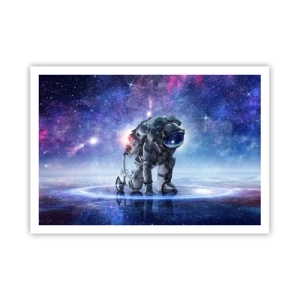 Poster - Astronauta in un paesaggio galattico - 100x70cm - Il cielo stellato sopra di me - Decorazione murale moderna per soggiorno e camera da letto ARTTOR