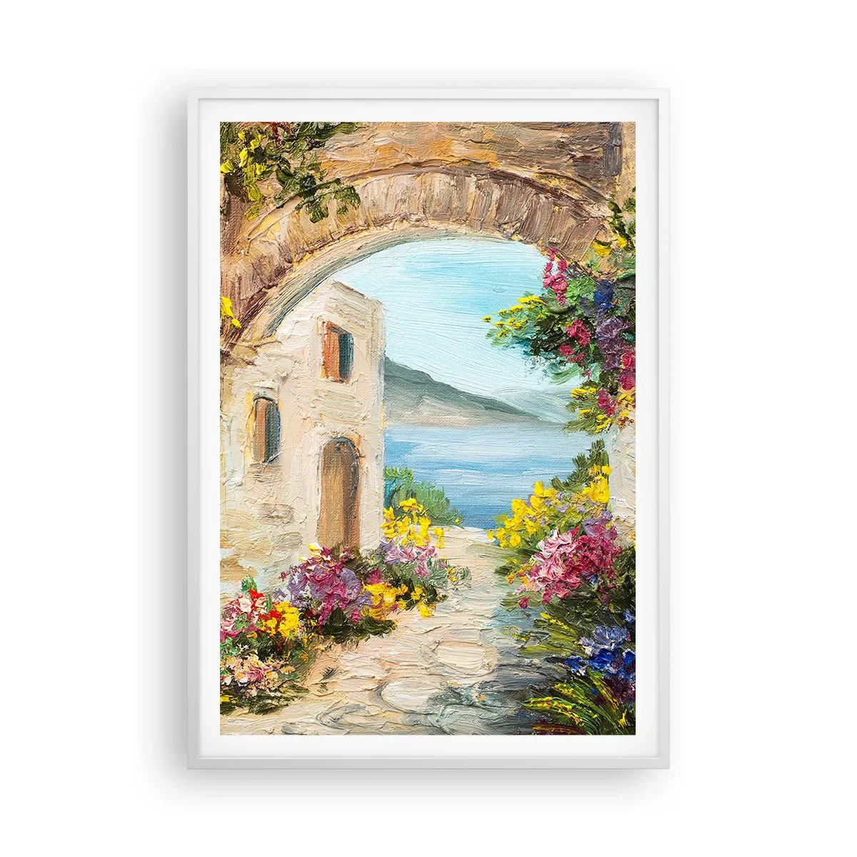 Poster in cornice bianca - La bellezza della provincia costiera - 70x100 cm