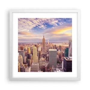 Poster in cornice bianca - Toccando le nuvole - 40x40 cm