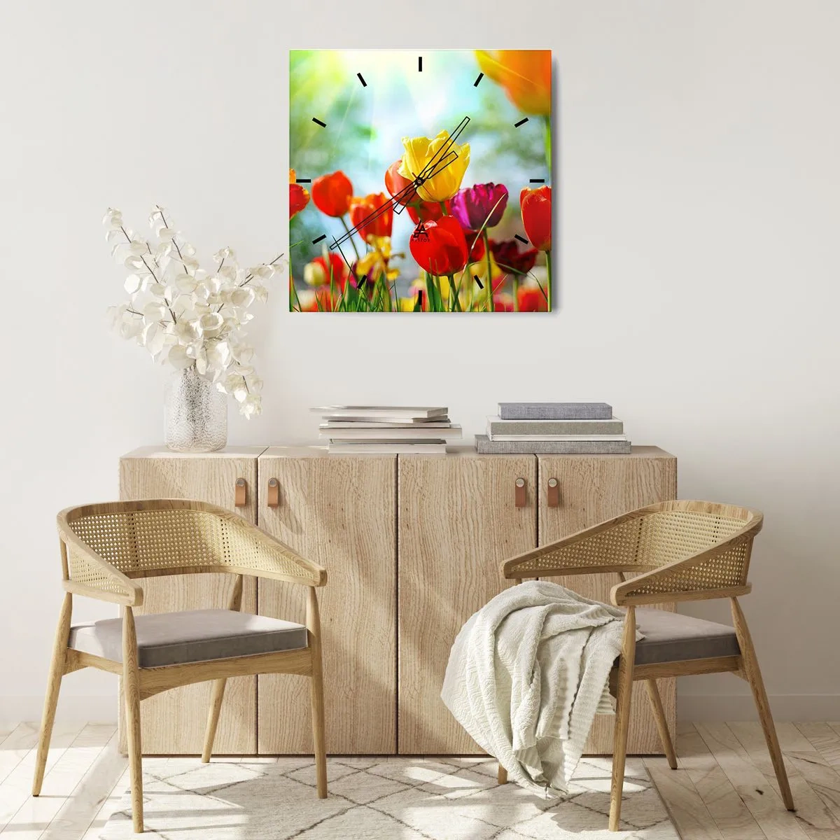 Orologio da parete - Orologio in Vetro - Tutti i colori del sole - 30x30 cm