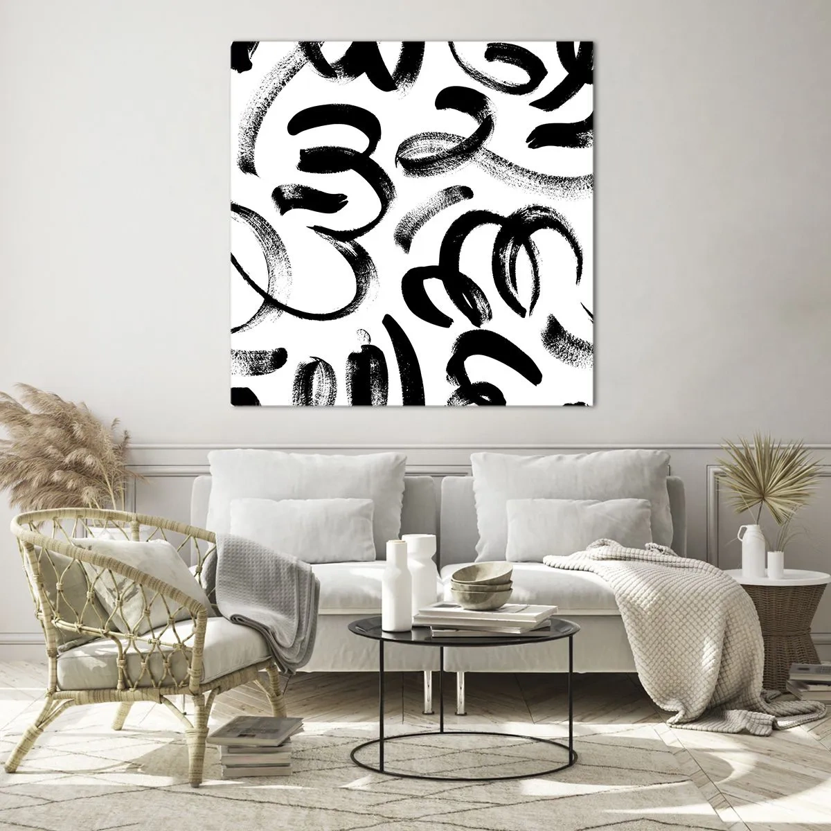 Quadro su vetro - Nero su bianco - 50x50 cm