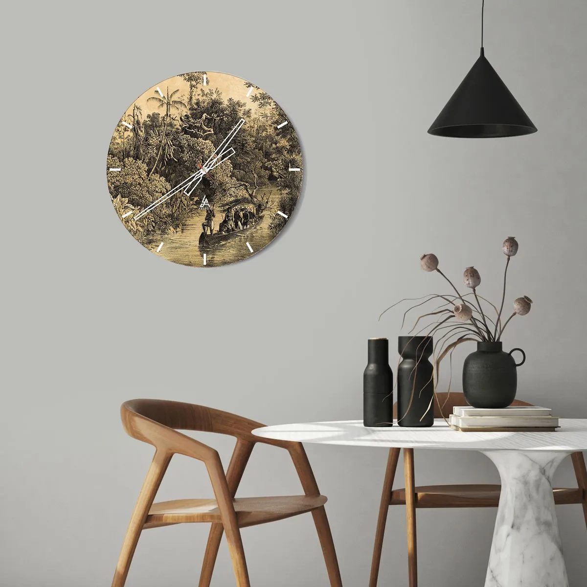 Orologio da parete - Orologio in Vetro - Viaggio alla fonte - 40x40 cm