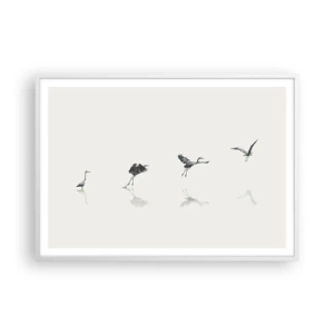 Poster in cornice bianca - Quattro semplici passi - 100x70 cm