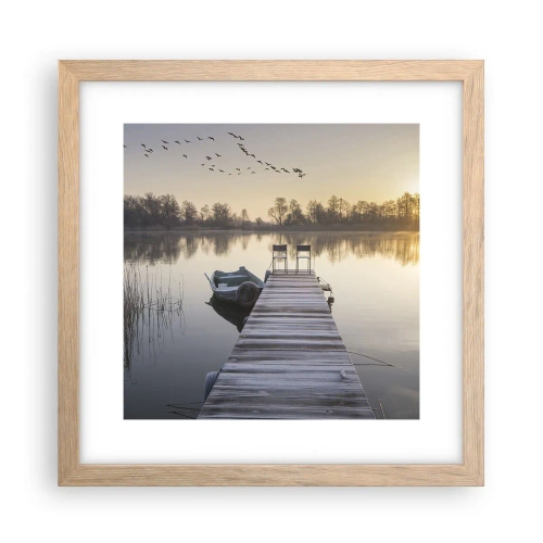 Poster in cornice rovere chiaro - Tornerò un giorno - 30x30 cm