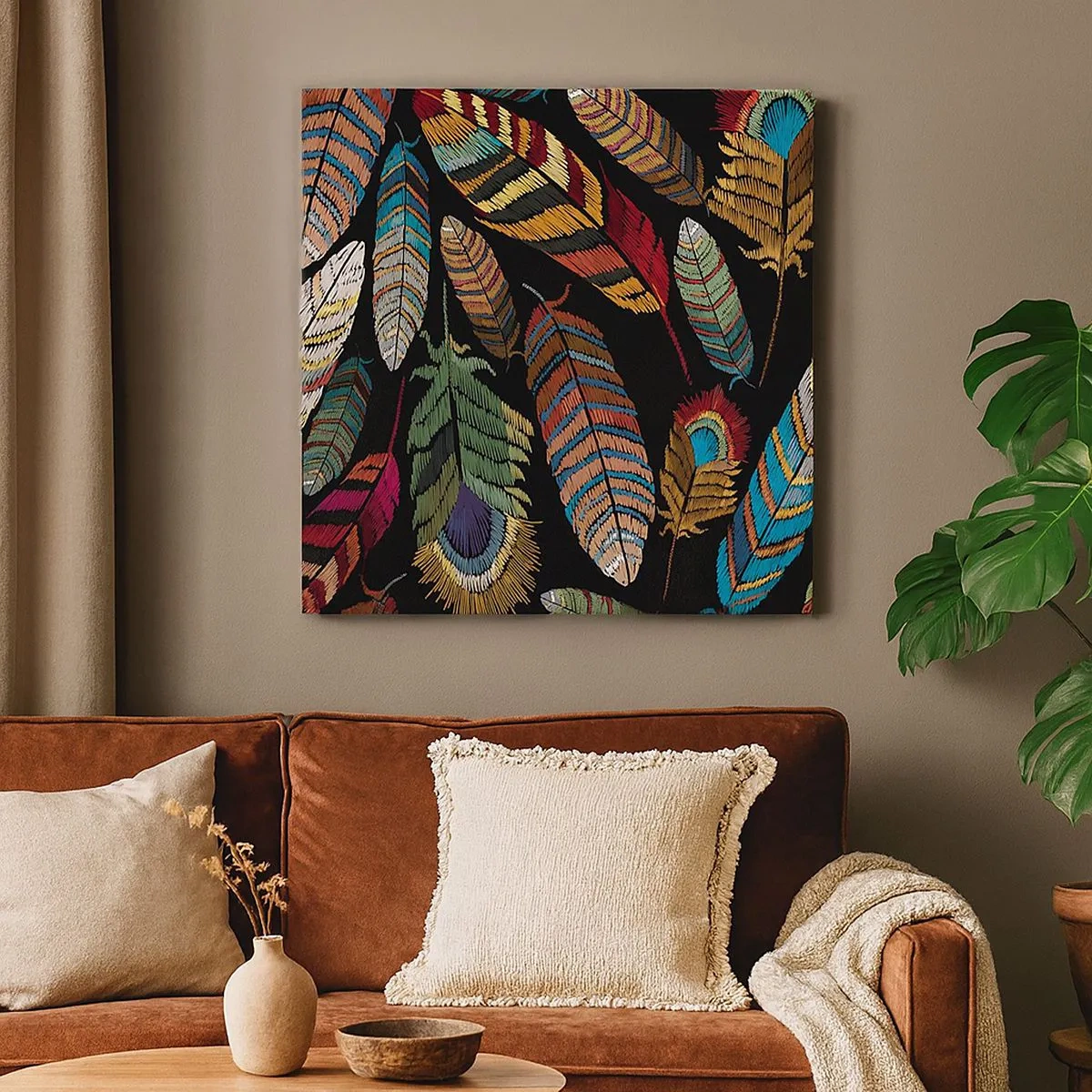 Quadro su tela - Stampe su Tela - Il carnevale degli uccelli - 30x30 cm