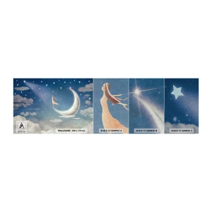 Campione di Fotomurale Premium Sand - Seduttrice celeste - Astrazione, Per bambini, Luna - 100x30 cm