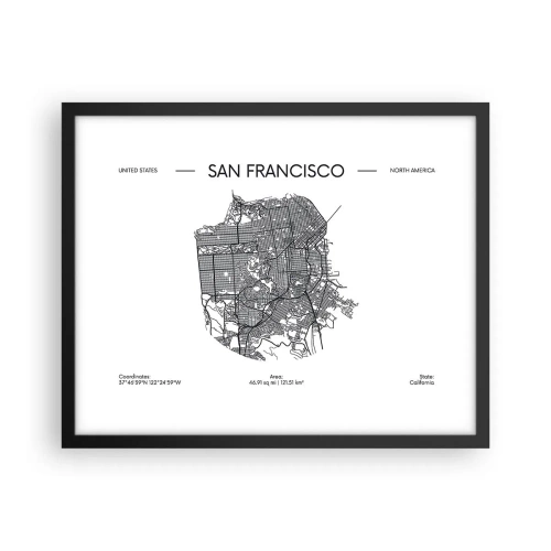 Poster in cornice nera - Anatomia di San Francisco - 50x40 cm