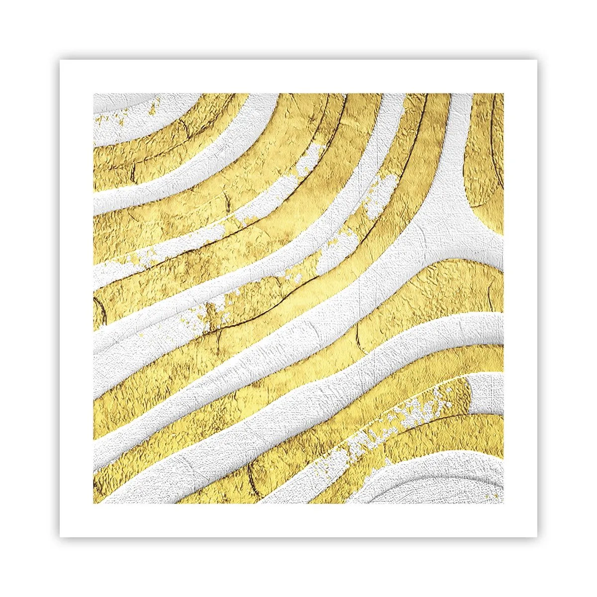 Poster - Composizione in bianco e oro - 50x50 cm