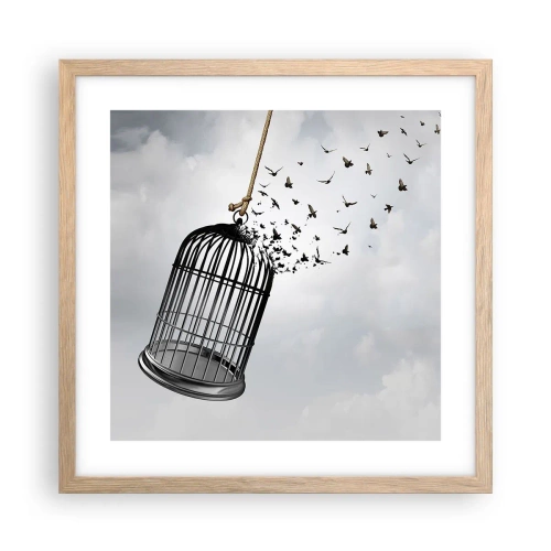 Poster in cornice rovere chiaro - Fede... Speranza... Libertà! - 40x40 cm