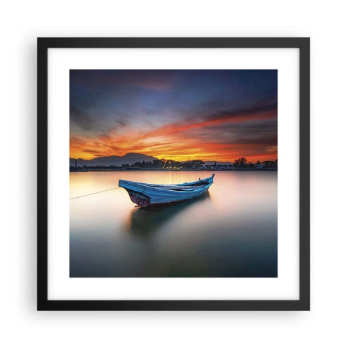 Poster in cornice nera - Viene una notte buona - 40x40 cm