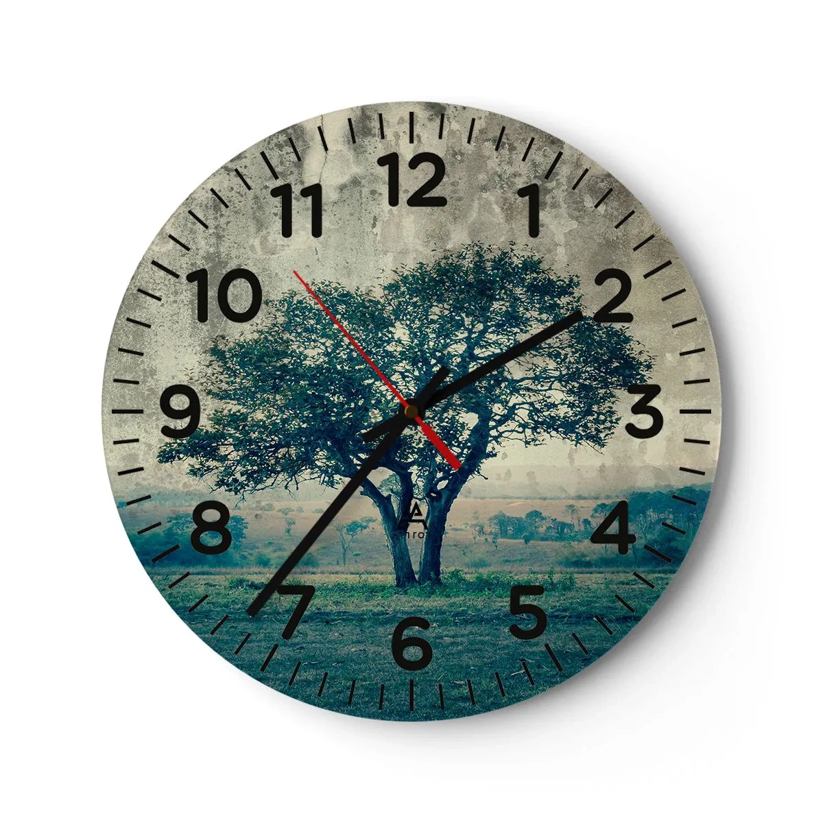 Orologio da parete - Orologio in Vetro - Un melo su un prato blu? - 40x40 cm
