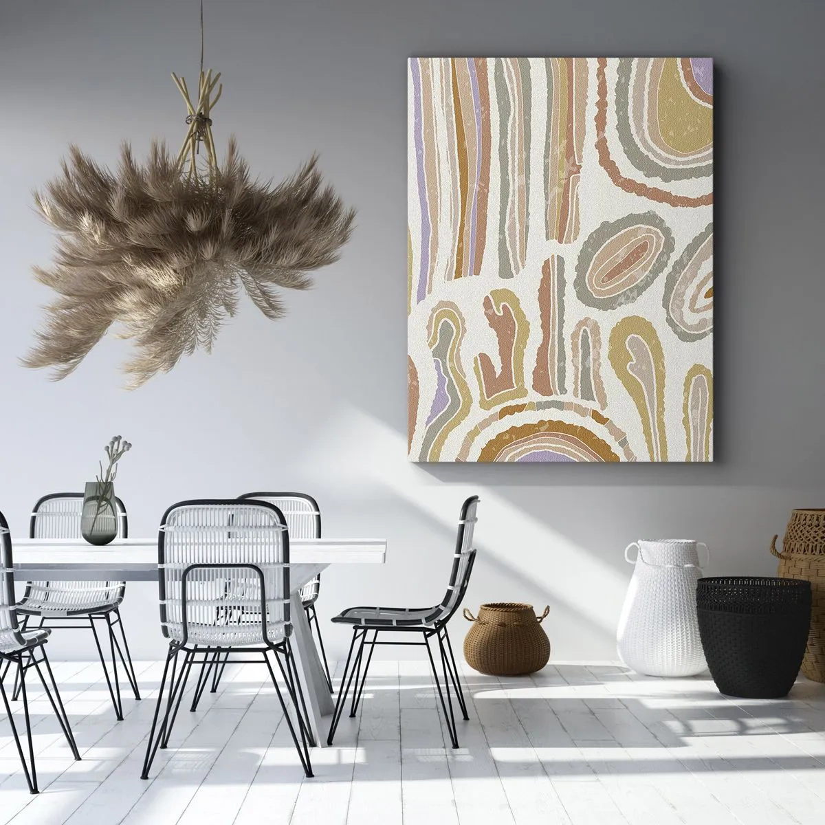 Quadro su tela - Stampe su Tela - Sezioni trasversali colorate di forme astratte - 50x70cm - Sezioni colorate - Decorazione murale moderna per soggiorno e camera da letto ARTTOR