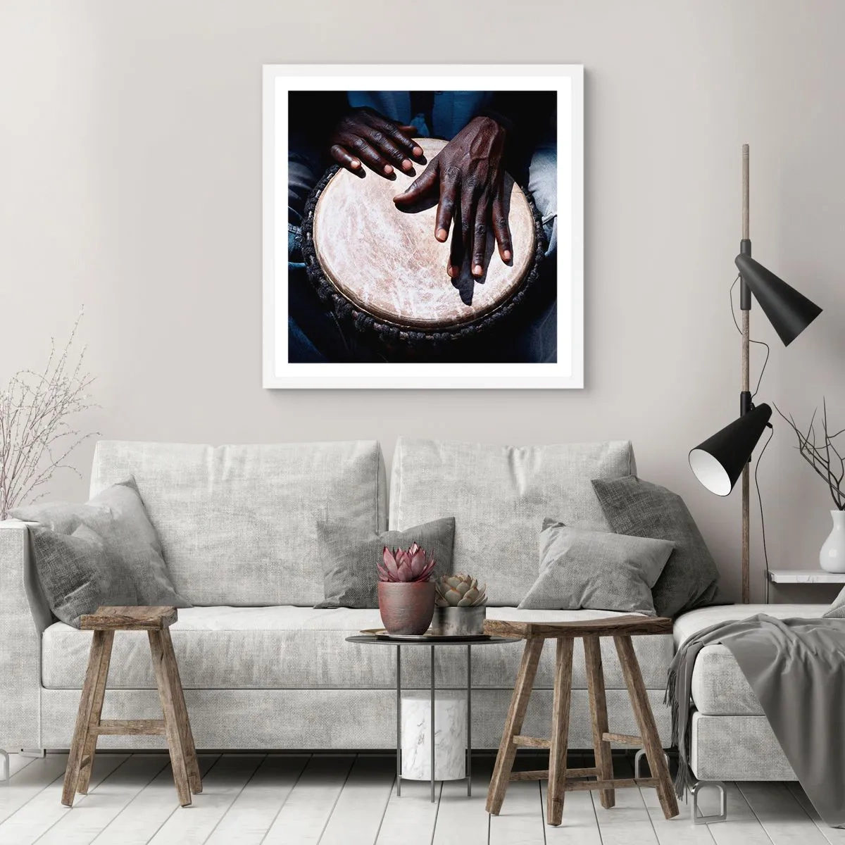 Poster in cornice bianca - Vivi al tuo ritmo - 30x30 cm