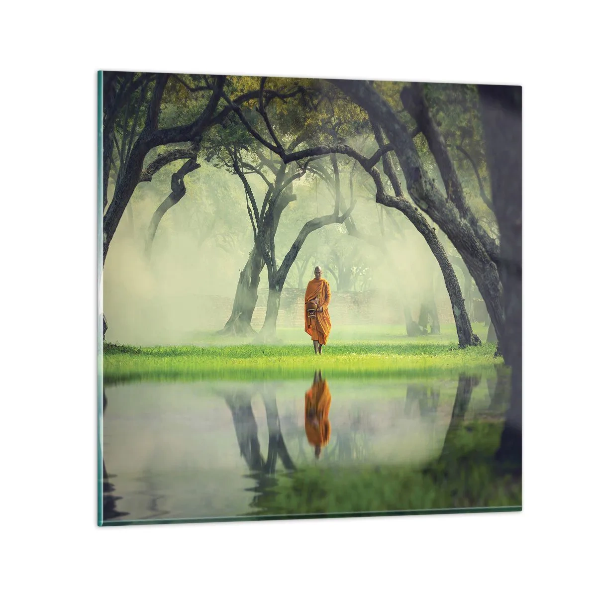 Quadro su vetro - In cammino verso l'illuminazione - 40x40 cm