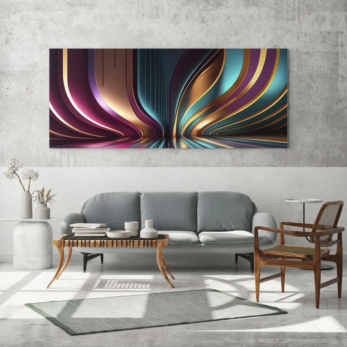 Quadro su vetro - Architettura di luce - 100x40 cm