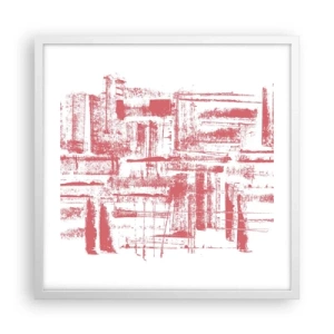 Poster in cornice bianca - Città rossa - 50x50 cm