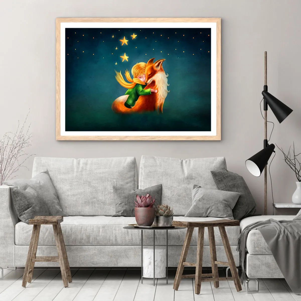 Poster in cornice rovere chiaro - Il piccolo principe - 50x40 cm